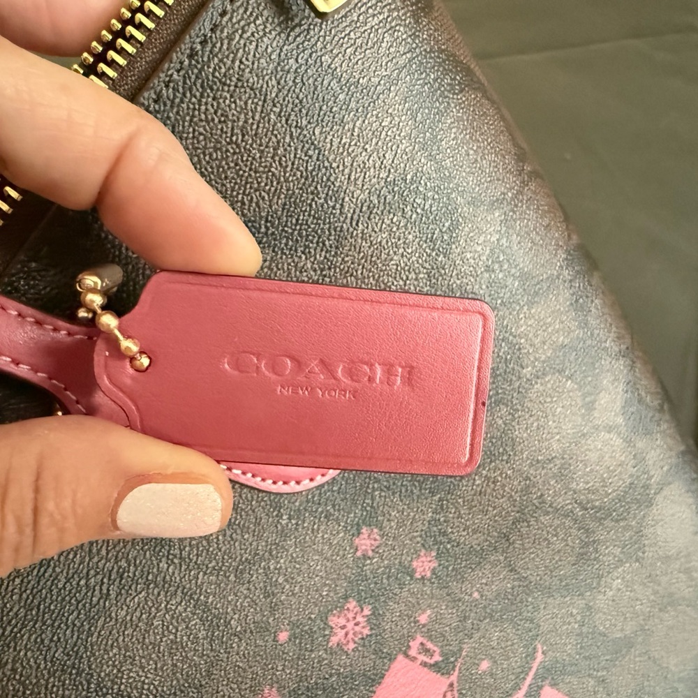Coach Zip Tote In Signature Canvas with Rouge Horse and Sleigh - Picture 6 of 11